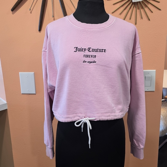 Juicy Couture X Forever 21 L Pink Sweatshirt Classic Crew Barbie Y2K Girlie - Picture 2 of 16